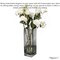Set of 2 Square Frosted Clear Glass Table Vase - A Timeless Centerpiece for Dining Tables, Living Rooms, Bedrooms, Hotel Reception Areas and Conference Rooms, Ideal for Weddings and Special Occassions